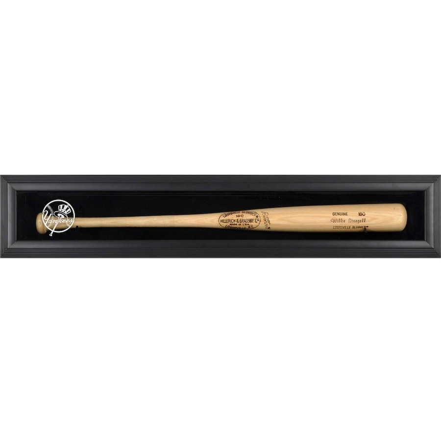 New York Yankees Logo Black Framed Single Bat Display Case